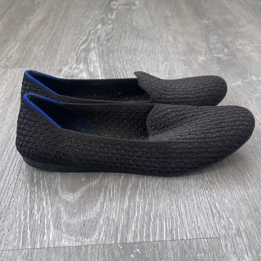 Rothy’s Black Honeycomb Knit Loafers Size 7 - Picture 2 of 6